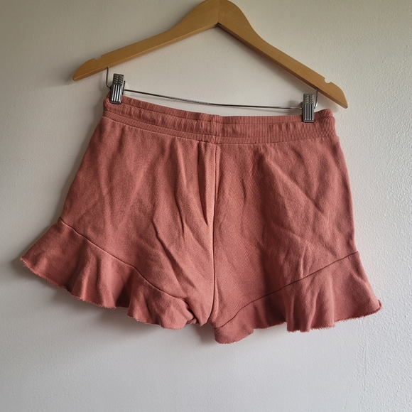 Nation LTD, Aviva Ruffle Drawstring Gym Shorts, in Sedona,  Size Medium - Picture 6 of 9